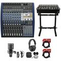 Presonus StudioLive AR12C 12-Ch USB Live Sound/Studio Mixer+Headphones+Stand+Mic