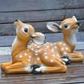 Zerodis Art Craft Ornaments 2Pcs Deer Statue Durable Animal Model Sika Deer Model Park Patio Yard For Garden