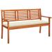 Eccomum 3-Seater Patio Bench with Cushion 59.1 Solid Eucalyptus Wood