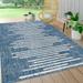 Zolak Berber Stripe Geometric Blue/Ivory 3 ft. x 5 ft. Indoor/Outdoor Area Rug