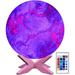 Moon Lamp Lava Night Light Magma Decorâ€™ Lamp 5.9â€™ Globe Moon Lamp Remote Control Wooden Stand Gift