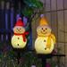 Angmile Solar Garden Lights Christmas Decorations Snowman Path Lamp Outdoor Waterproof Christmas Snowman Led Decoration Stake Light Landscape Lamp