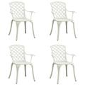 Andoer Garden Chairs 4 pcs Cast Aluminum White
