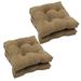 16-inch Solid Micro Suede Square Tufted Chair Cushions (Set of 4) - Java