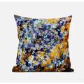 Sea Garden Rose Suede Blown and Closed Pillow by Amrita Sen in Red Yellow Blue