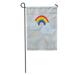 SIDONKU Rainbow and Raining Clouds Stars on Gray Cute for Baby Garden Flag Decorative Flag House Banner 12x18 inch