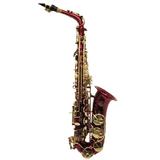 Sky E Flat Lacquer Alto Saxophone with F# Key Case and 10 Reeds Red