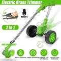 YouLoveIt 12V Electric Grass Trimmer Weed Eater Cordless String Trimmer Grass Trimmer Brush Cutter Edger Lawn Tool Weed Whacker String Trimmer for Garden & Yard