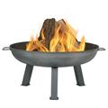 Sunnydaze Rustic Cast Iron Fire Pit Bowl with Stand - Steel - 30