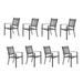Sophia & William Outdoor Patio Metal Dining Chairs Iron Stackabe Chair with Armrest Set of 8 Black
