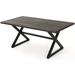 Noble House Rolando 70.5 Aluminum Patio Dining Table in Brown and Black