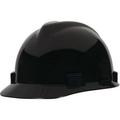 MSA V-Gard Standard Slotted Hardhat Cap w/ Fas-Trac Suspension Black (8 Units)