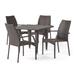 GDF Studio Canoga Outdoor 5 Piece 4 Seater Wicker Dining Set