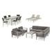 Coral Bay Outdoor Glass Dining Set with Sofa Set Club Chairs and Lounges