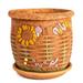 Succulent Planter Wicker Fence Ceramic Planter 5.9 (15 cm) Flower Pot Planter Kitchen Plant Pot