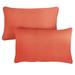 Set of 2 16 x 26 Melon Coral Orange Corded Solid Sunbrella Indoor and Outdoor Lumbar Pillows
