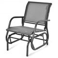 Outdoor Single Swing Glider Rocking Chair with Armrest-Gray