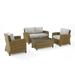 Bradenton 4 Piece Outdoor Wicker Conversation Set - Loveseat Coffee Table & 2 Arm Chairs