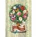 Toland Home Garden Floral Wreath Welcome Flower Spring Flag Double Sided 12x18 Inch