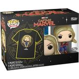 Captain Marvel Diamond Glitter Pop! Vinyl Figure with Black Adult Pop! T-Shirt - M