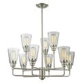 9 Light Chandelier in Utilitarian Style 29 inches Wide By 53.5 inches High-Brushed Nickel Finish Bailey Street Home 372-Bel-1809595