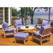 WholesaleTeak Outdoor Patio Grade-A Teak Wood 7 Piece Teak Sofa Set - 4 Lounge Chairs 2 Ottomans and 35 Round Coffee Table -Furniture only --Somer Collection #WMSSSA7