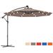 10 Hanging Solar LED Umbrella Patio Sun Shade Offset Market W/Base