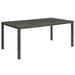Pemberly Row 70 Glass Top Patio Dining Table in Brown