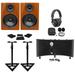 2) Rockville DPM6C 6.5 420w Active Studio Monitors+Stands+Headphones+Mic+Shield