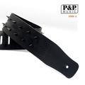 Metal Spike Studded Adjustable Heavy Duty Genuine Leather Guitar Strap