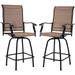 Thalia 2 Piece Sturdy Swivel High Bar Stools Patio Chair Furniture