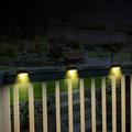 Solar Deck Lights Outdoor 4 Pack Solar Step Lights Waterproof Led Solar lights for Outdoor Stairs Step Fence Yard Patio and Pathway(Warm White)