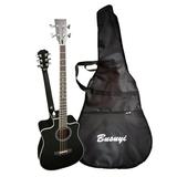Busuyi Electric Guitar 4 String Bass 6 String Lead Acoustic Travel Acoustic Guitar with Classical Metal Heel 41inch Bass Guitar 39inch Acoustic Guitar Double Neck Guitar (Black)