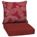 Arden Selections Outdoor Deep Seat Cushion Set Water Repellant Fade Resistant Deep Seat Bottom and Back Cushion for Chair Sofa and Couch 24 x 24 Red Leaf Palm