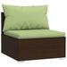 vidaXL Patio Sectional Sofa Outdoor Modular Sofa Chair with Cushions PE Rattan