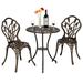 iTopRoad 3 Piece Bistro Outdoor Patio Set Leaf Design Weather