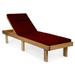 All Things Cedar CL78-R Reclining Cedar Chaise Lounger with Red Cushion