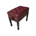 CPS Genuine Leather Adjustable Artist Piano Bench in Mahogany