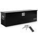 ARKSEN 49 Inch Aluminum Utility Tool Box Diamond Plate Chest Box Truck Bed Trailer Storage Organizer Black