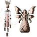 Retro Angel Wind Chimes Copper Metal Wind Bell Musical Windchime for Indoor and Outdoor Decor Mom Gifts Memorial Gift Garden Party