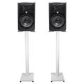 (2) JBL 308P MkII 8 Powered Studio Monitor Monitoring Speakers+White 37 Stands