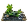 The Frog Garden Statue Water Floating Pond Decoration Cute Rowing Frog Statue Yard Lawn Decorations Frog Ornaments