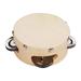 Tomshine 4 Inch Hand Tambourine with Metal Single Row Jingles Sheepskin Drum Skin Wooden Tambourines Entertainment Musical Timbrel for Adults Kids Dancine Singing Party