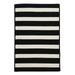 Colonial Mills 4 x 6 Black and White Striped Rectangular Braided Runner Rug