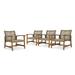 Savannah Outdoor Wood and Wicker Club Chairs Set of 4 Natural Stained and Gray