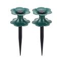 Visland Garden Hose Guide Spike Sturdy Metal Stake Heavy Duty Dark Green Spin Top Keeps Garden Hose Out of Flower beds for Plant Protection