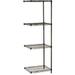 Nexel Black Epoxy 4 Tier Wire Shelving Add-On Unit 30 W x 18 D x 54 H