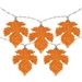 10-Count Warm White LED Thanksgiving Metal Leaves Fairy Lights 5.5ft Copper Wire