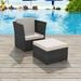 vidaXL Patio Chair Outdoor Sofa Wicker Lounge Chair with Stool Poly Rattan