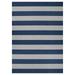 Couristan Afuera Yacht Club 2 2 x 11 9 Midnight Blue and Ivory Stripe Outdoor Runner Rug